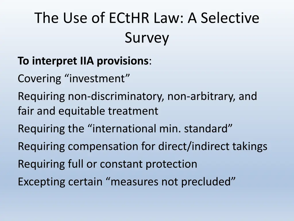 the use of ecthr law a selective survey