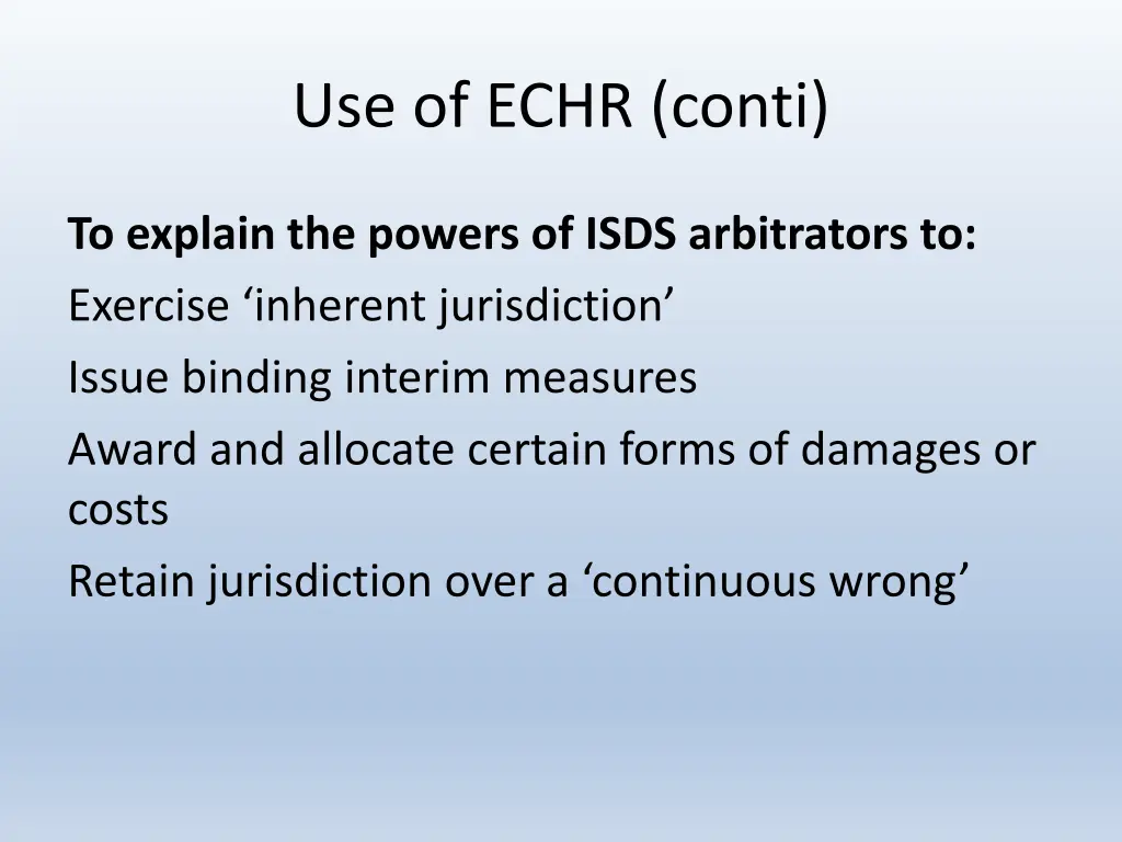 use of echr conti