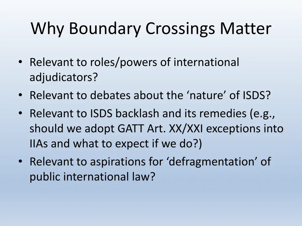 why boundary crossings matter