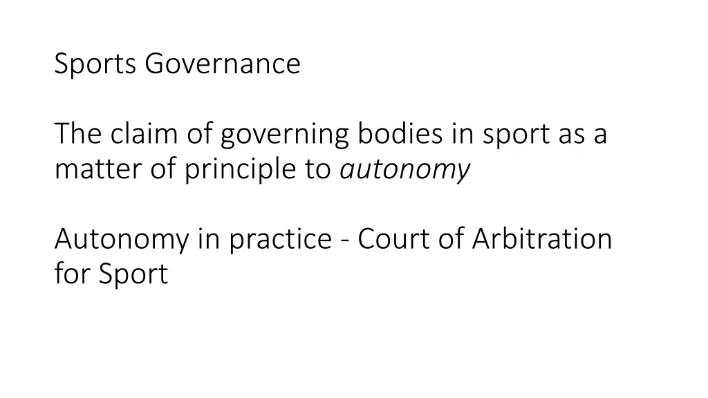 sports governance