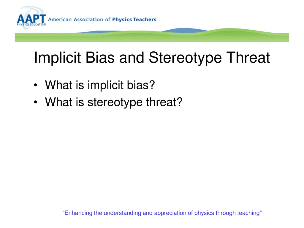 implicit bias and stereotype threat