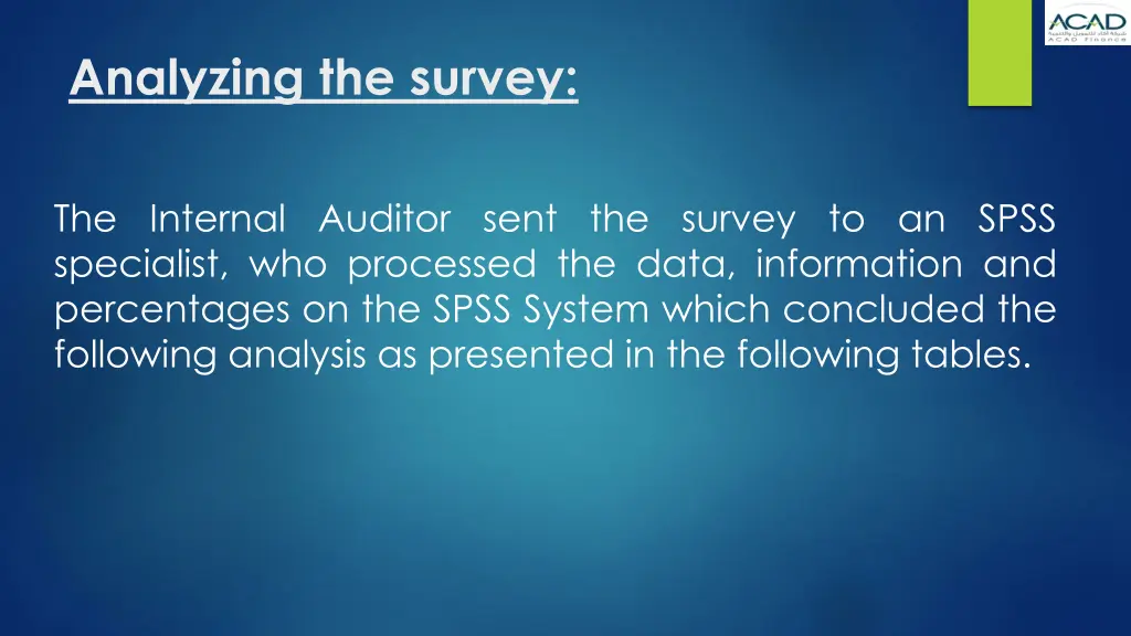 analyzing the survey