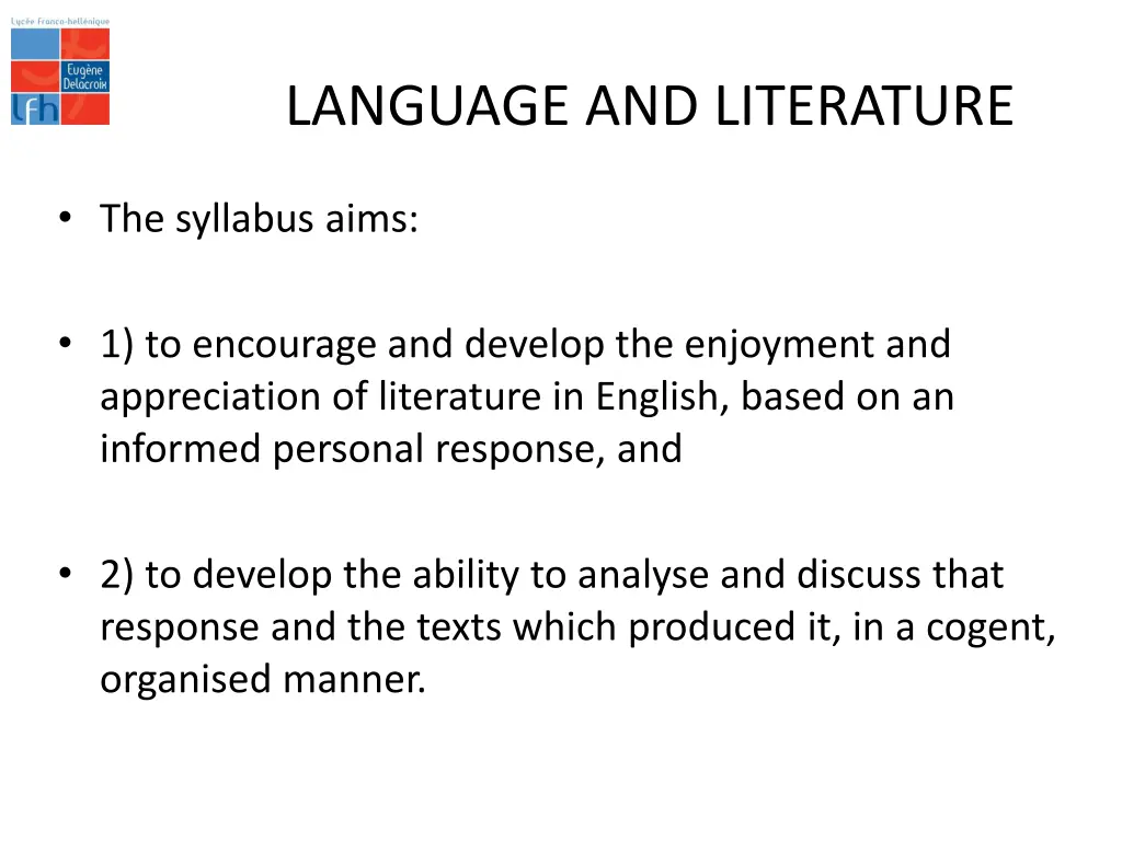 language and literature