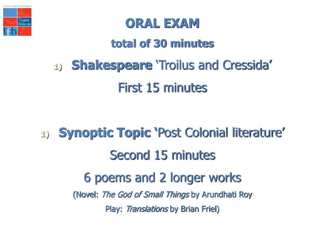 oral exam