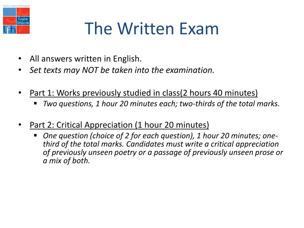 the written exam