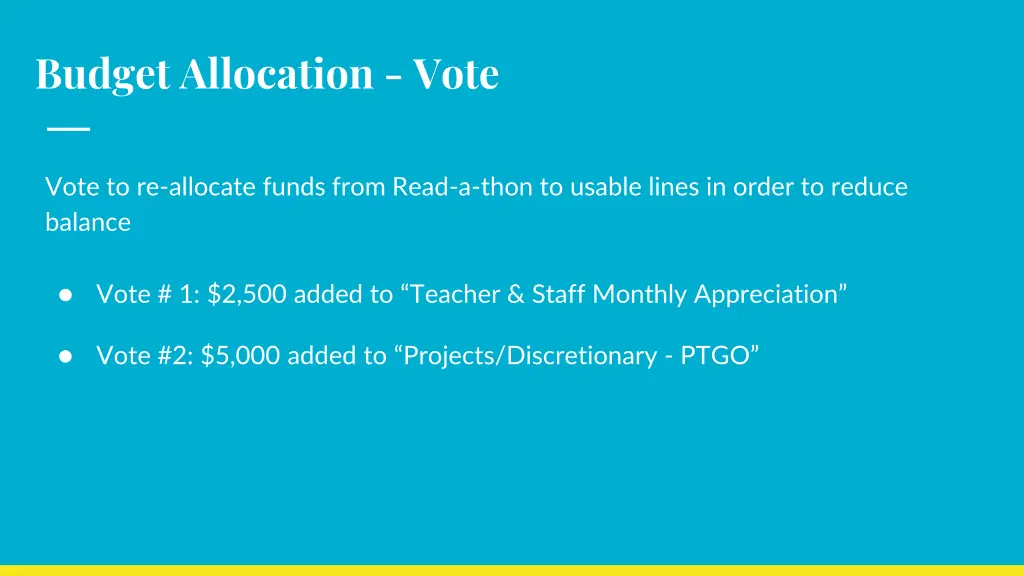 budget allocation vote