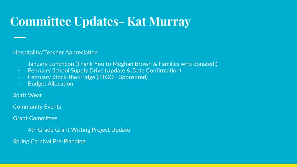 committee updates kat murray