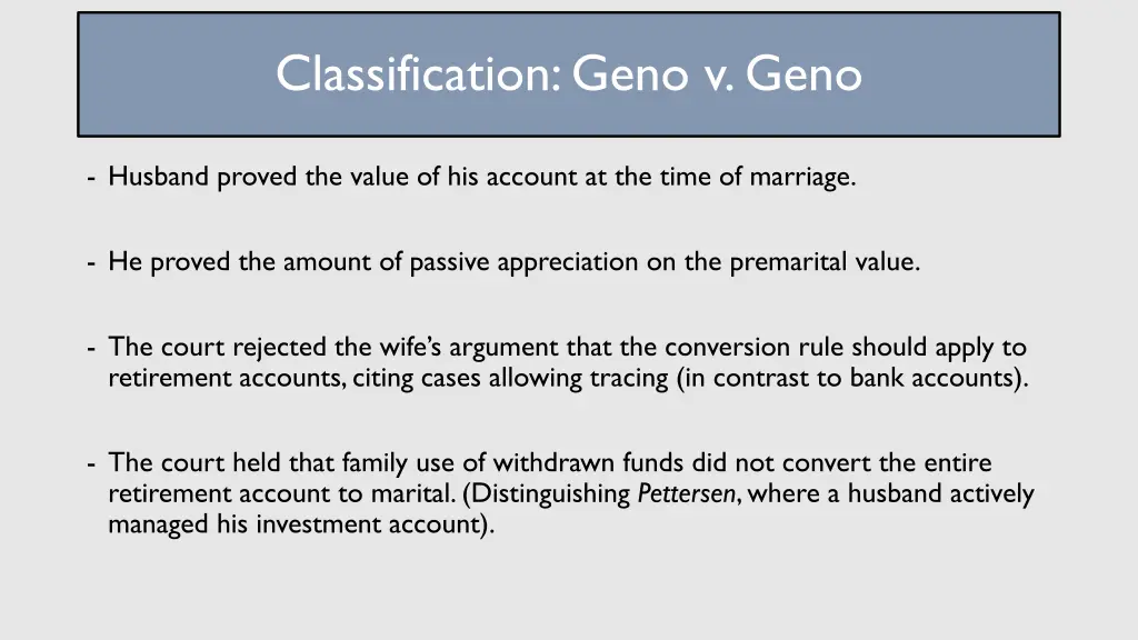 classification geno v geno