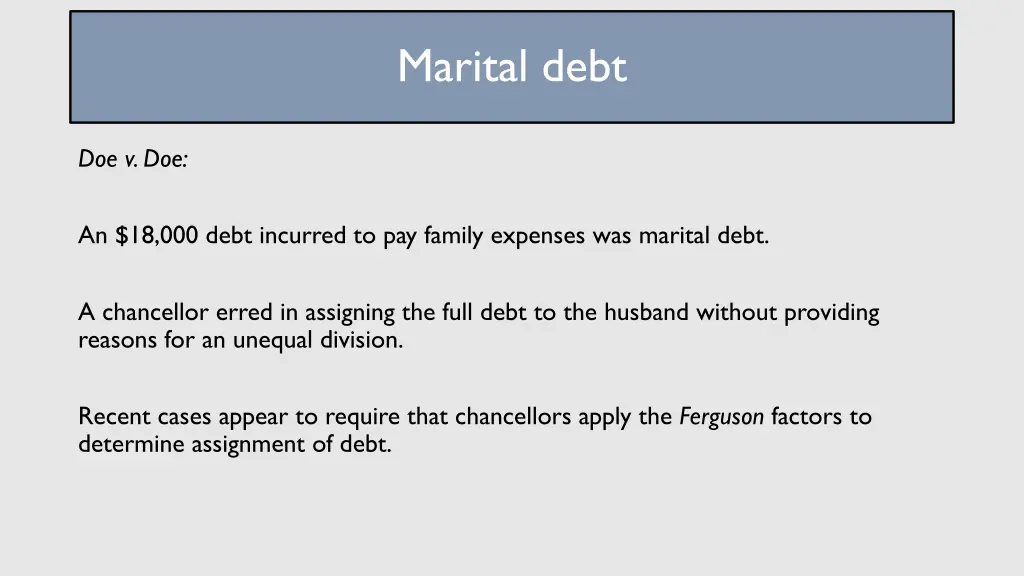 marital debt