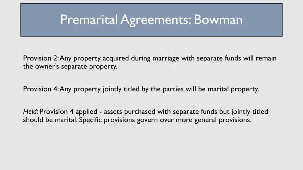 premarital agreements bowman