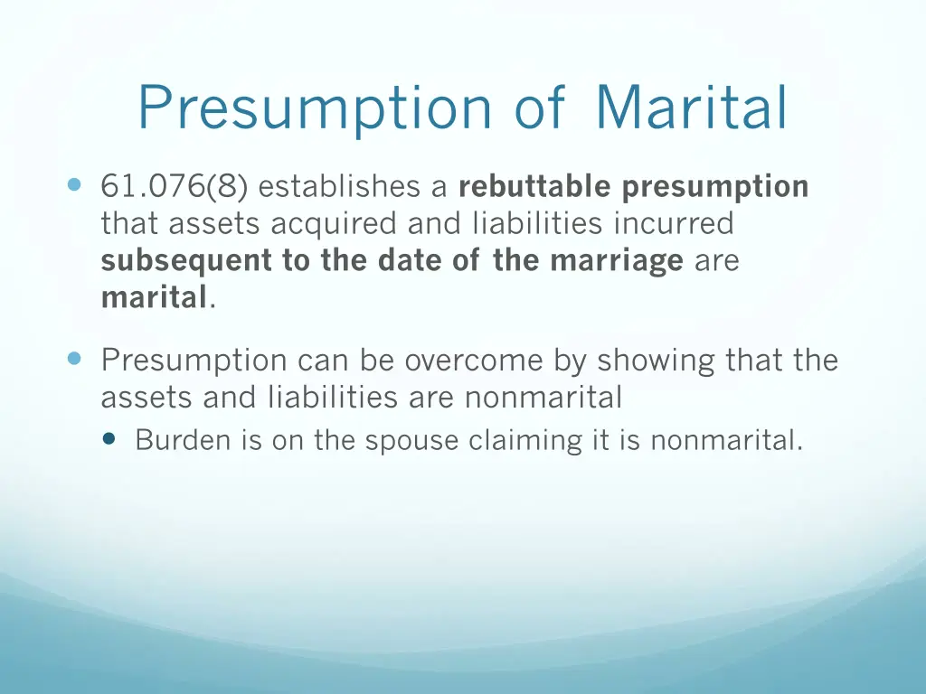 presumption of marital