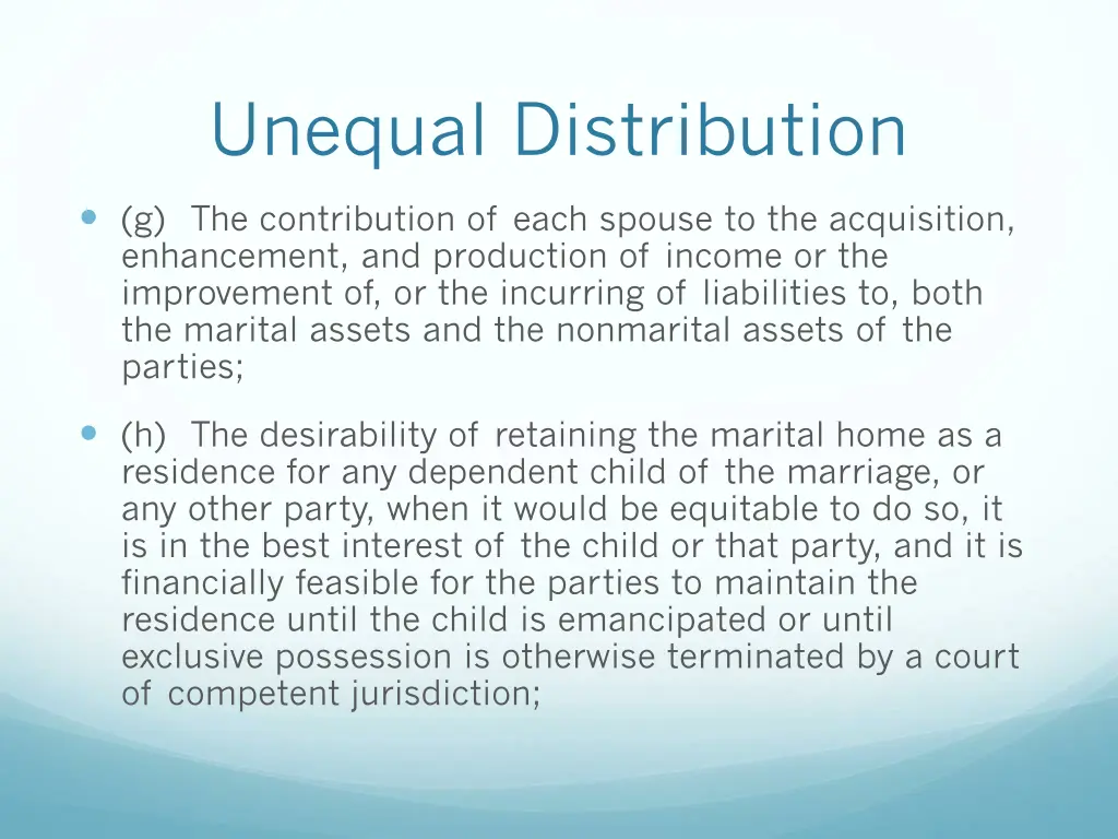 unequal distribution 2