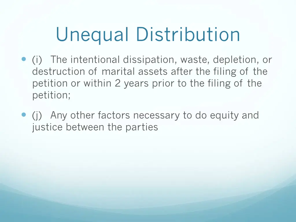 unequal distribution 3