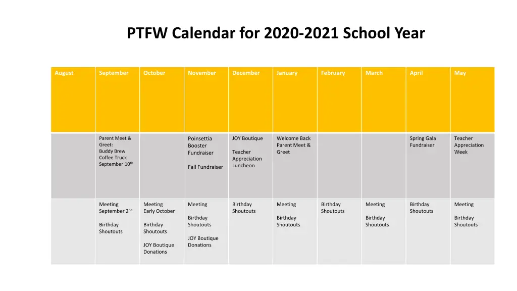 ptfw calendar for 2020 2021 school year