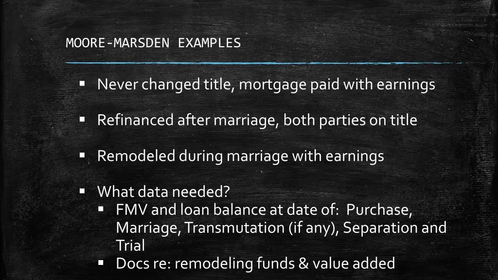 moore marsden examples