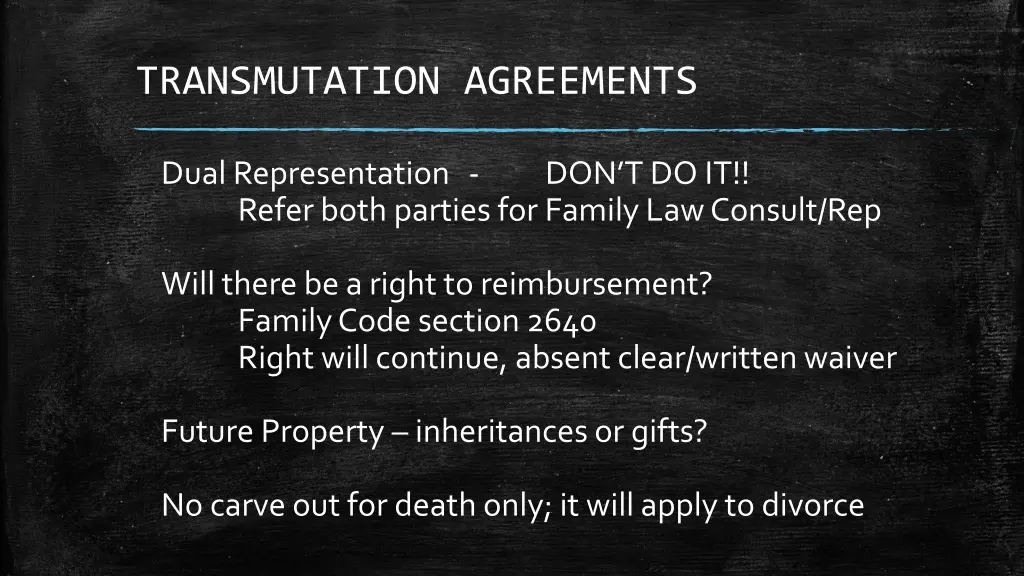 transmutation agreements