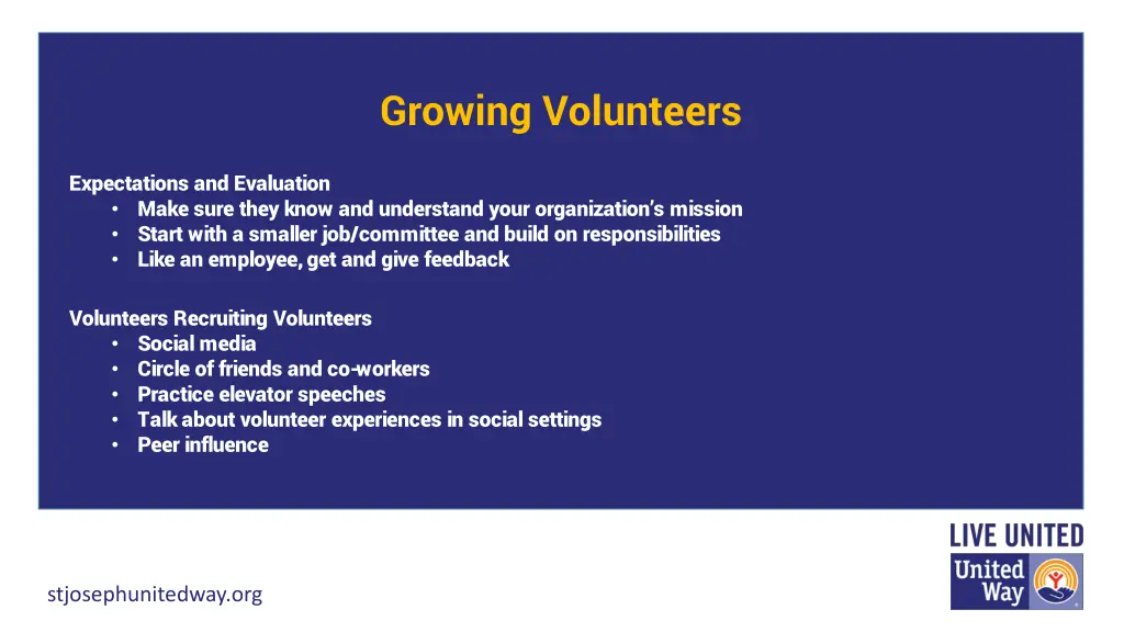 growing volunteers