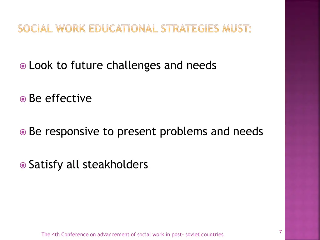 social work educational strategies must