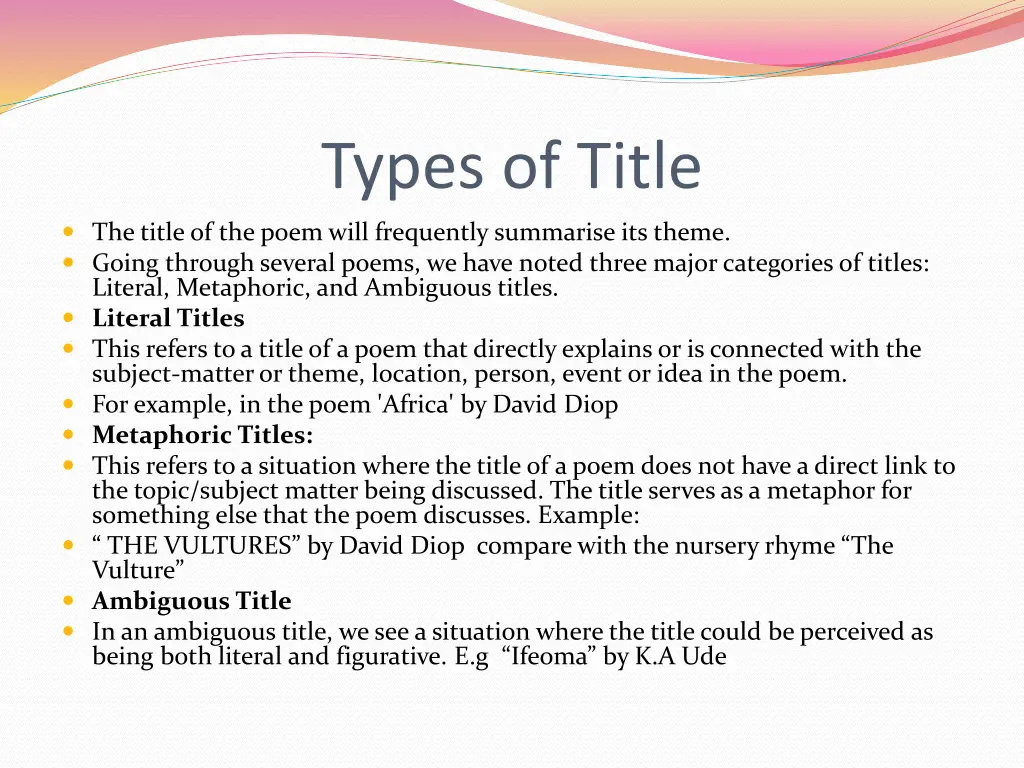 types of title