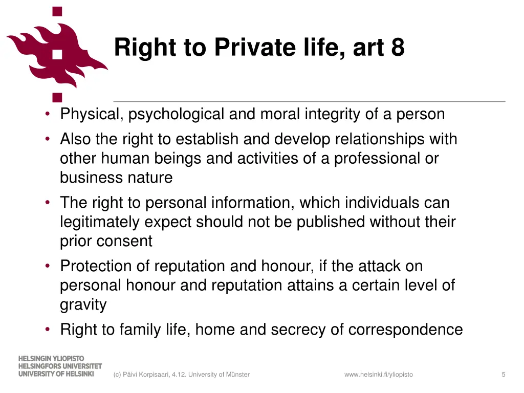 right to private life art 8