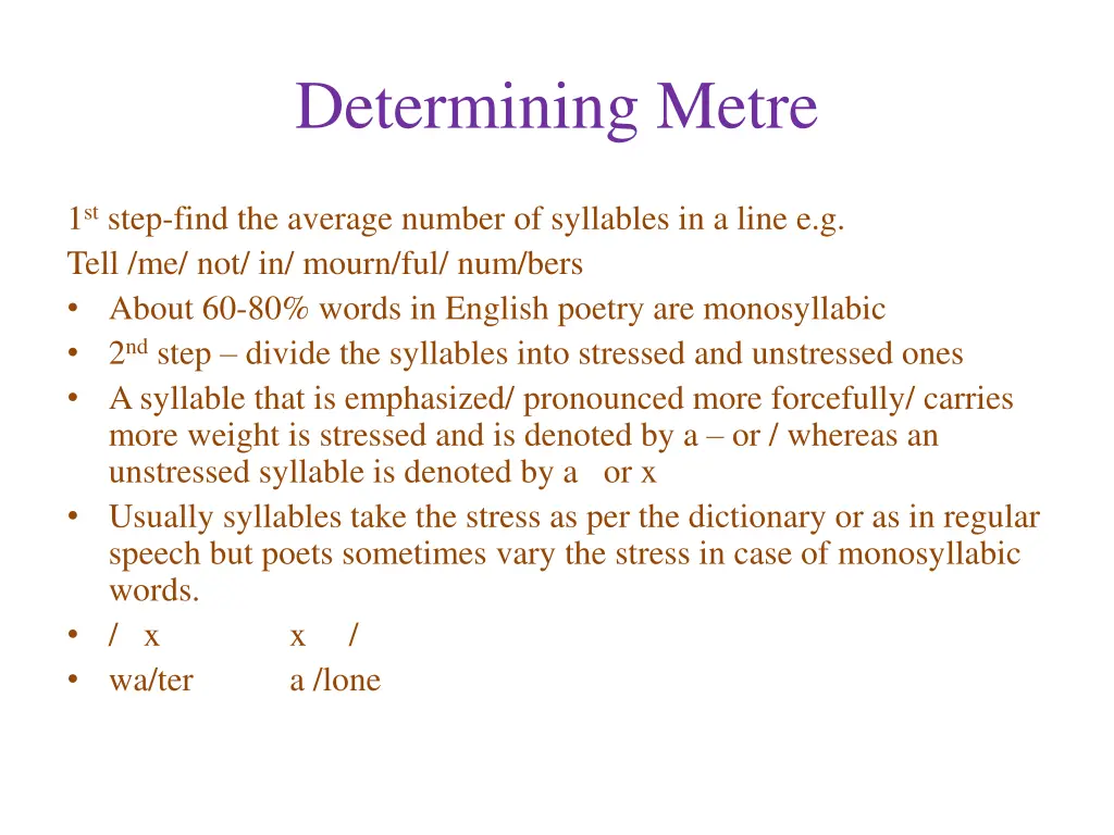 determining metre