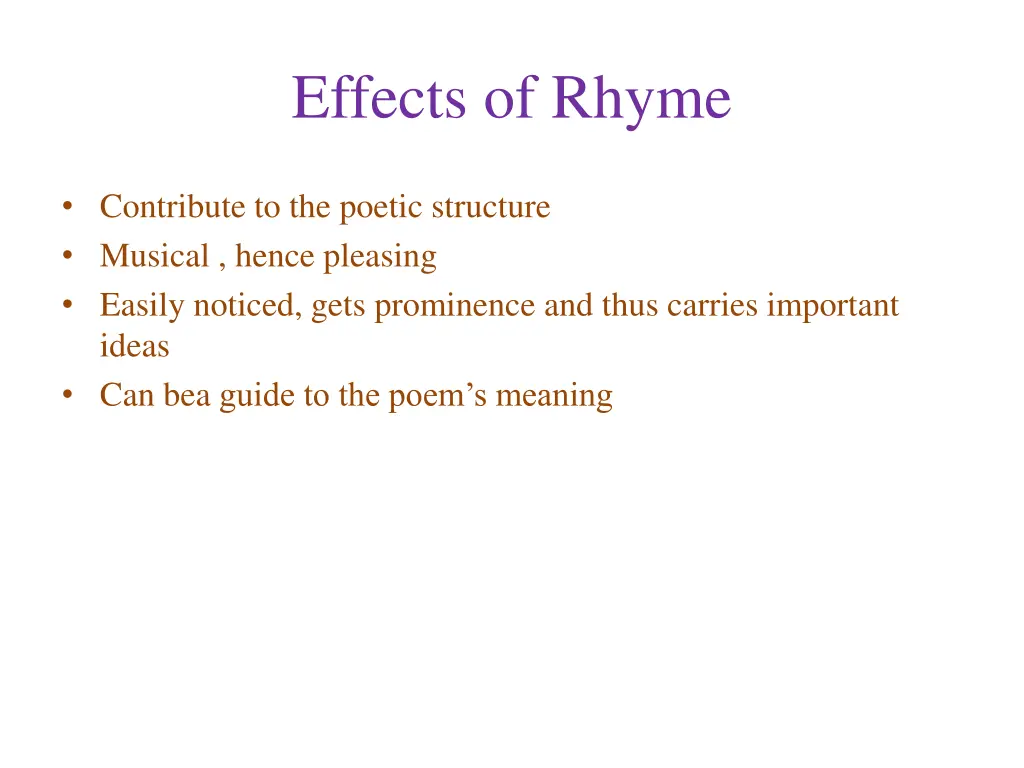 effects of rhyme