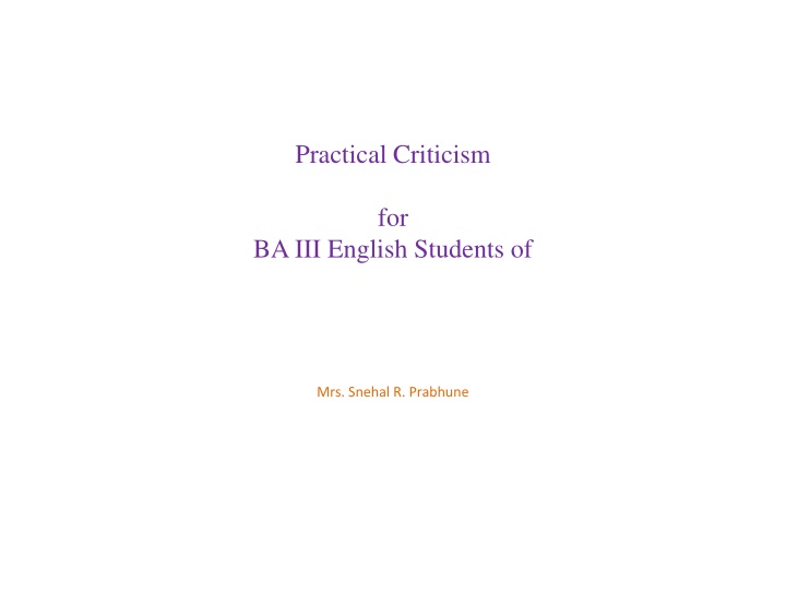 practical criticism