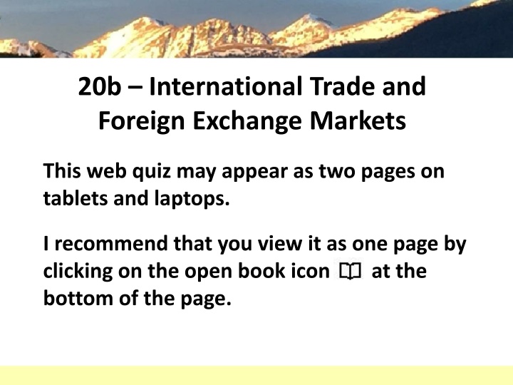 20b international trade and foreign exchange