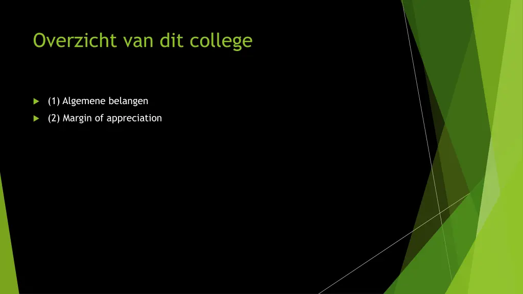 overzicht van dit college