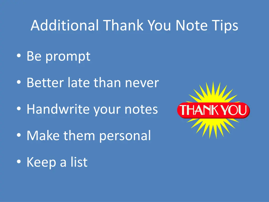 additional thank you note tips