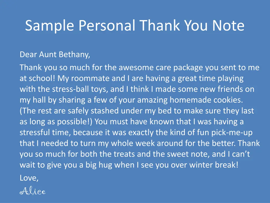 sample personal thank you note