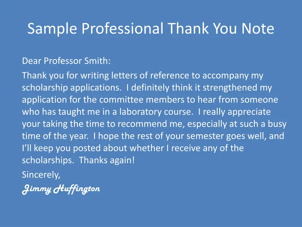 sample professional thank you note