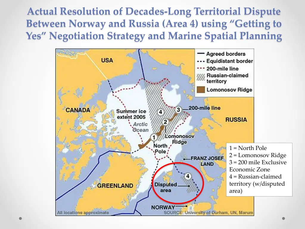 actual resolution of decades long territorial