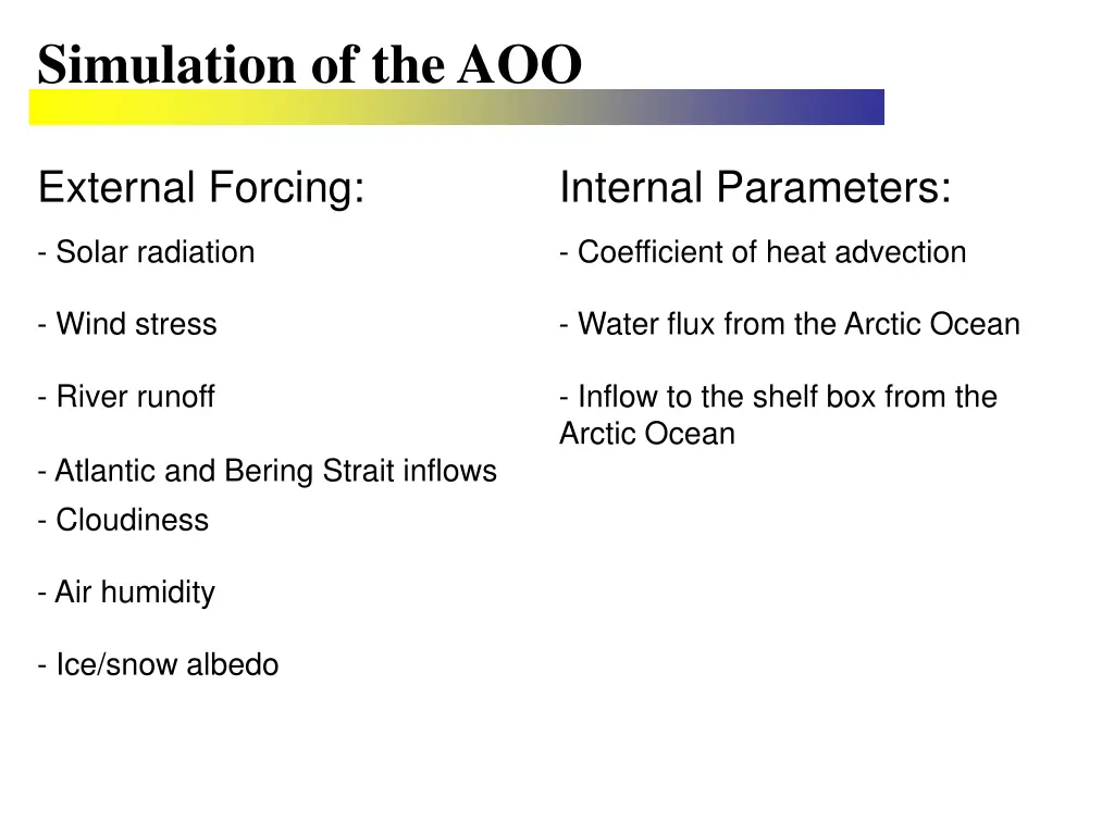 simulation of the aoo