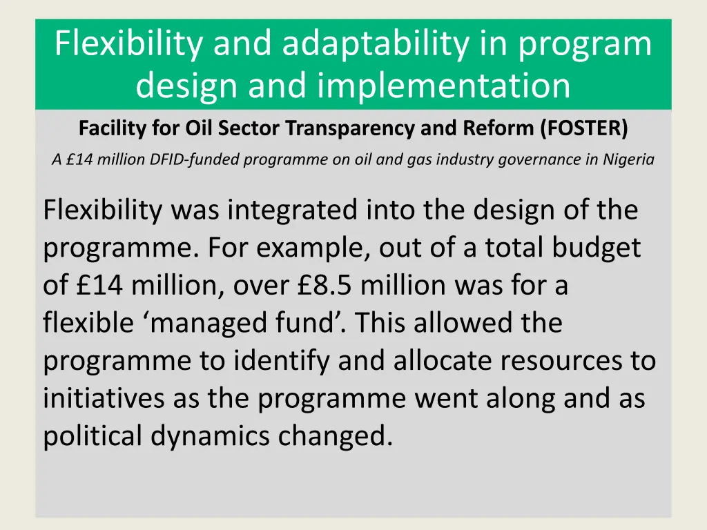 flexibility and adaptability in program design 1