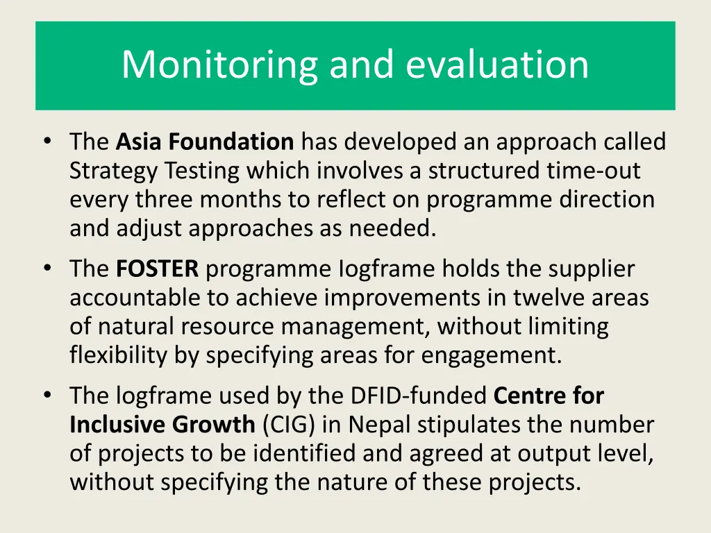 monitoring and evaluation 1