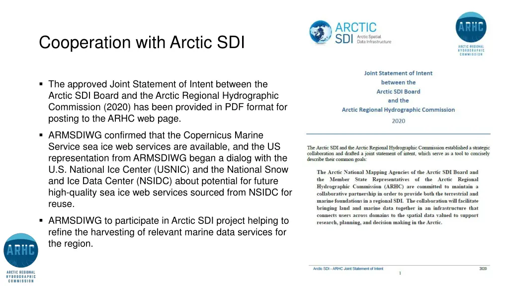 cooperation with arctic sdi