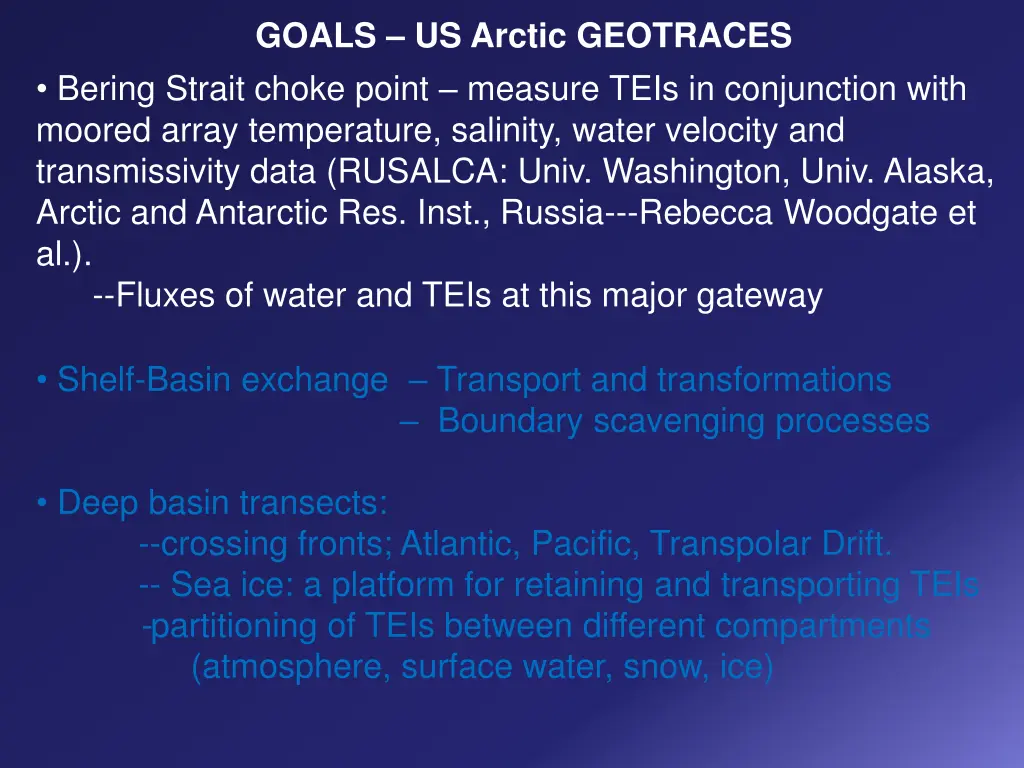 goals us arctic geotraces