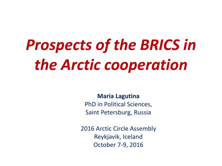 prospects of the brics in the arctic cooperation