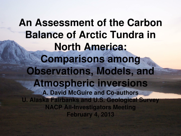 an assessment of the carbon balance of arctic