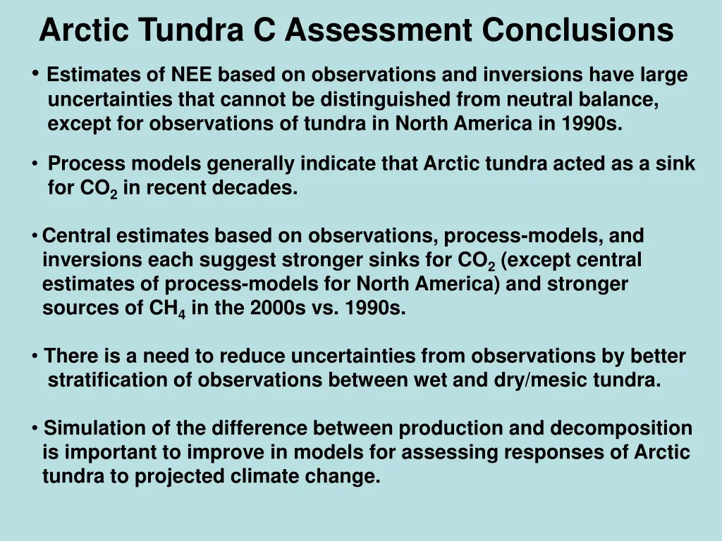 arctic tundra c assessment conclusions estimates