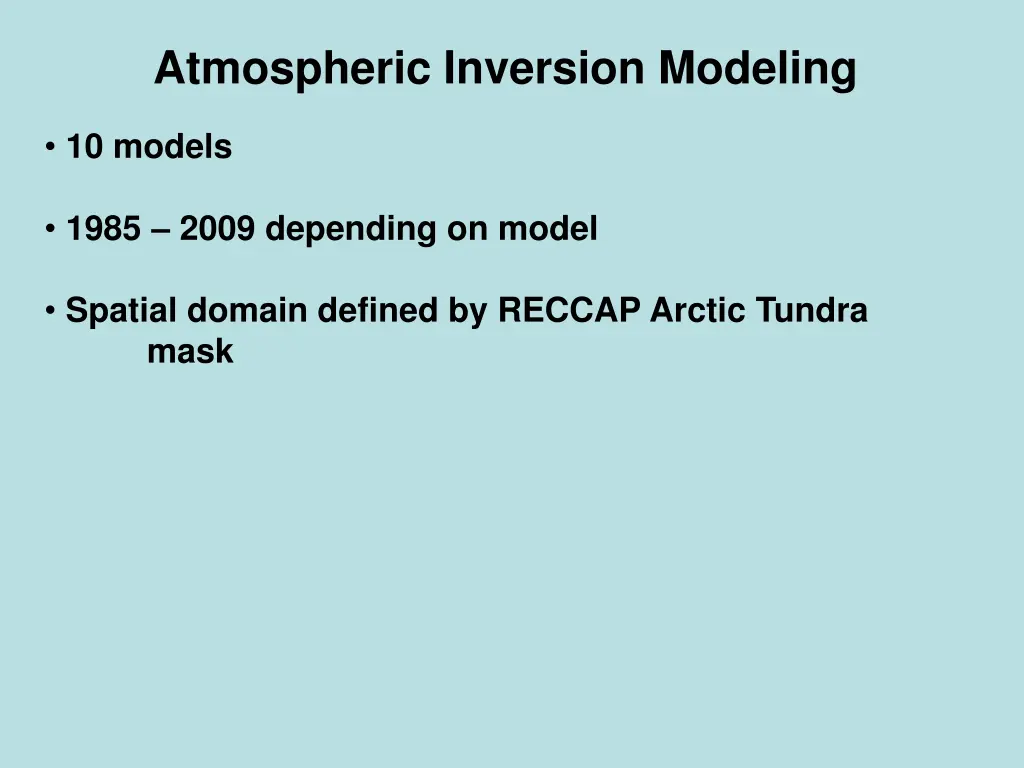 atmospheric inversion modeling