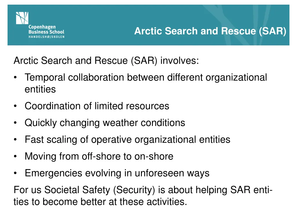 arctic search and rescue sar