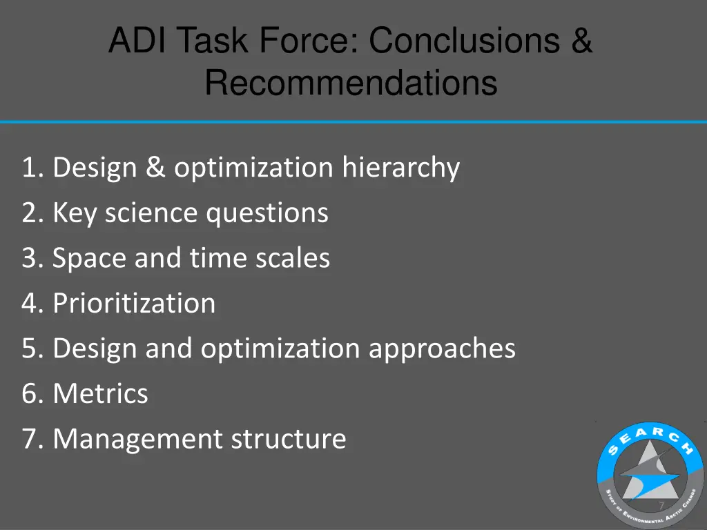 adi task force conclusions recommendations