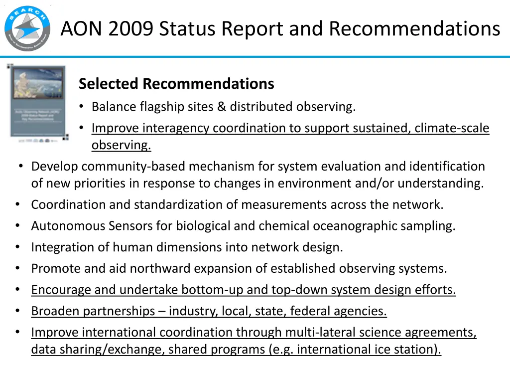 aon 2009 status report and recommendations