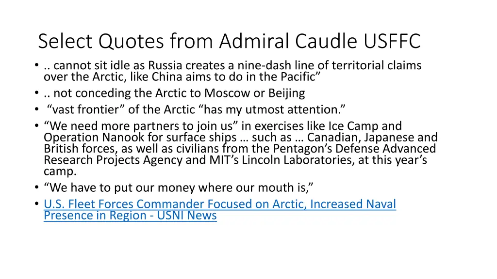 select quotes from admiral caudle usffc cannot