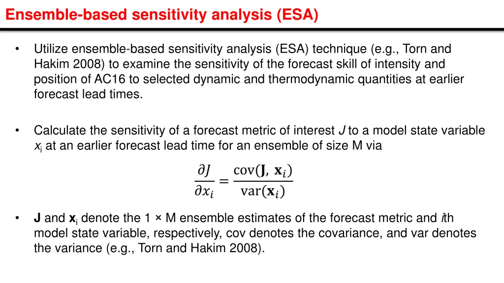 ensemble based sensitivity analysis esa