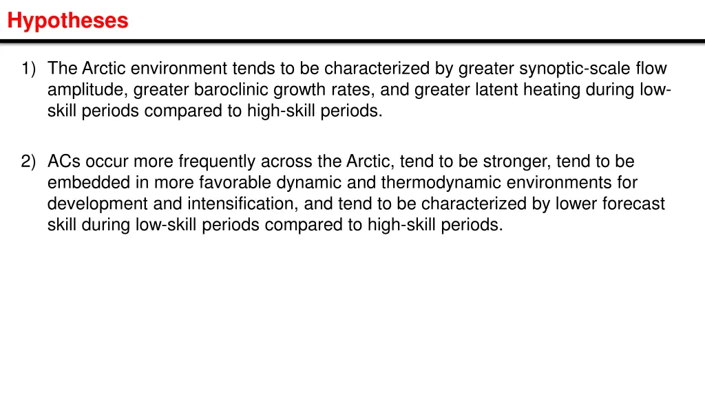 hypotheses 1