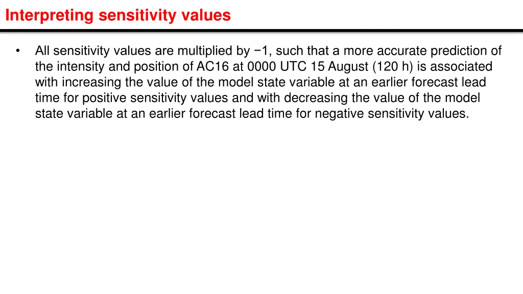 interpreting sensitivity values