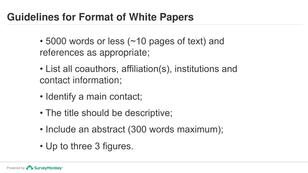 guidelines for format of white papers